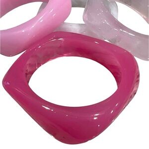 Bold Pink Acrylic Bangle Bracelet